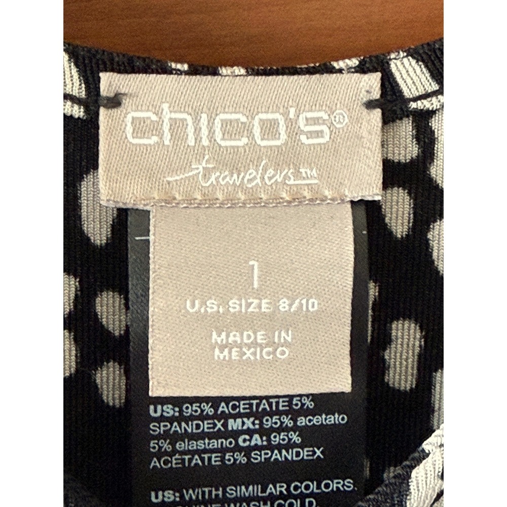 Chico's Travelers Essentials Size 1 (8/10) Convertible Tank Black Tan - Picture 3 of 4